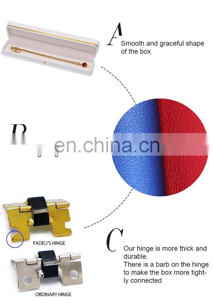 Fadeli Wholesale Pu Leather Velvet Insert Ring Necklace Bracelet Jewelry Packaging