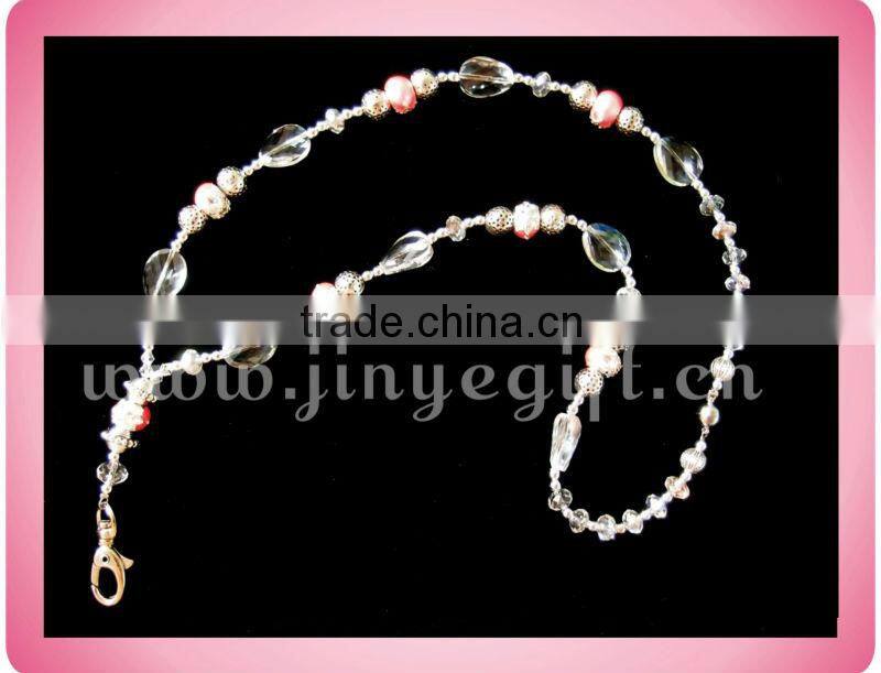 Promotional Lanyard Strap Crystal Keychain Beaded Lanyard