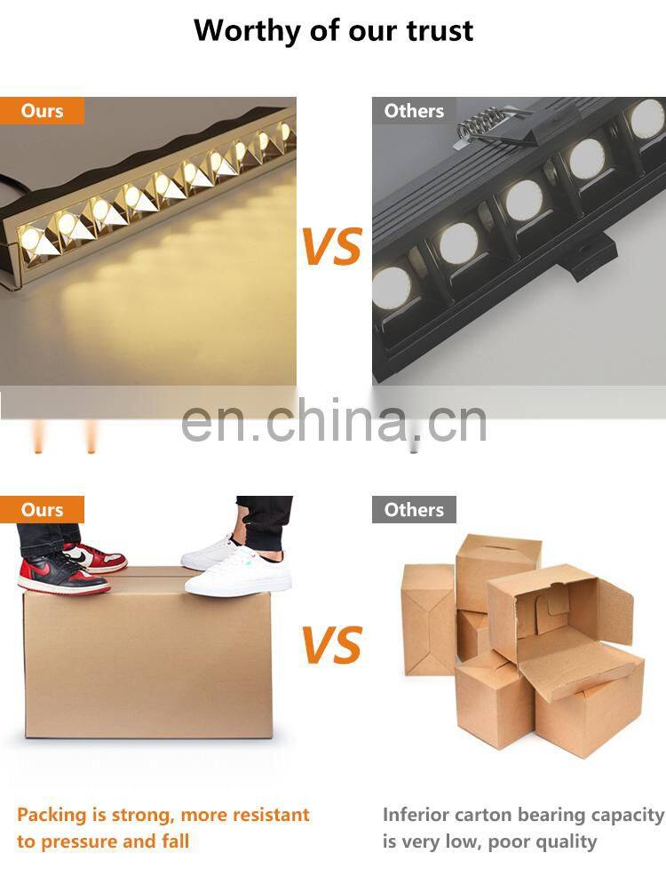 High Lumen Multi Power Down Lamp Home Office 3W 6W 10W 12W 18W 24W Linear Grille Light