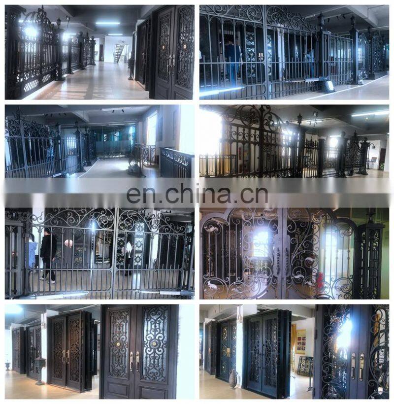 luxurious Italian design sliding royal iron pipe main entrance laser cutting fence gates doors iron luxury designs