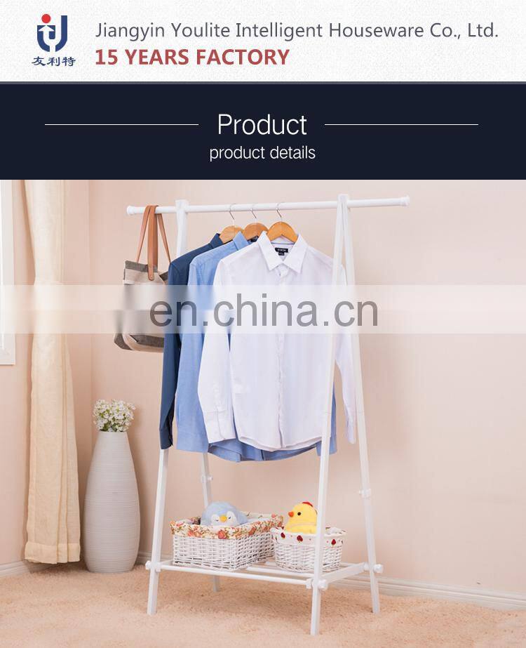 Heavy duty folding cloth drying standing metal coat rack