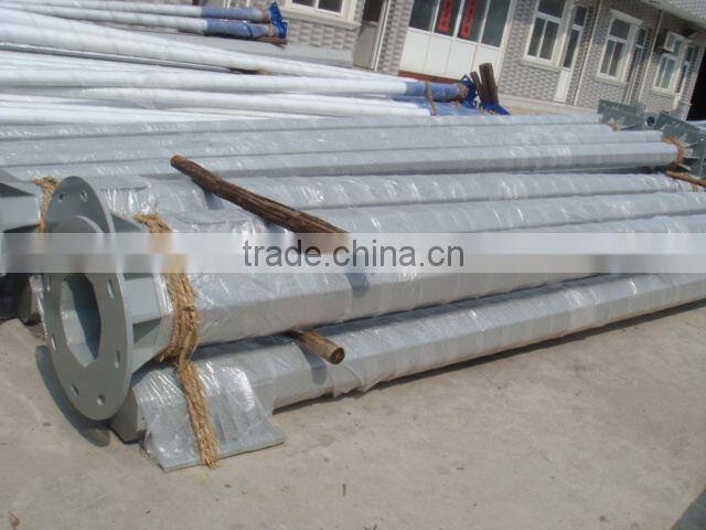 Q235 Steel galvanized street lighting pole with spray coated