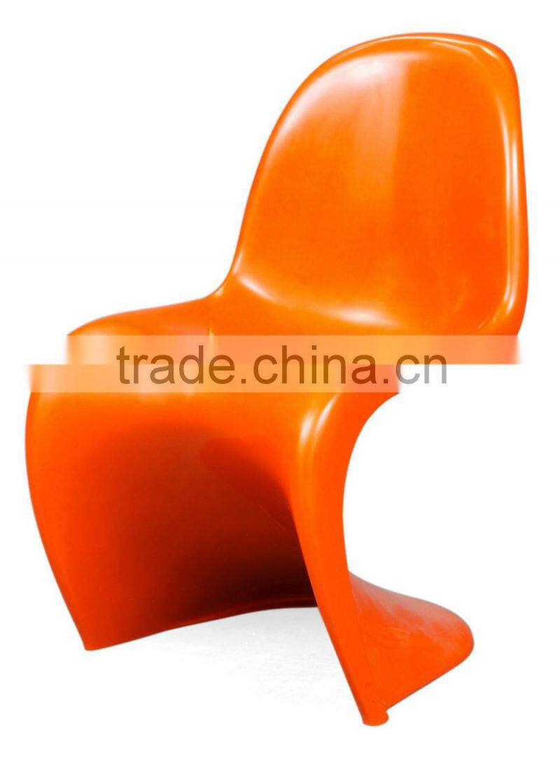 replica famous designer funriture fiberglass material blue color fashion S shape chair, verner chair