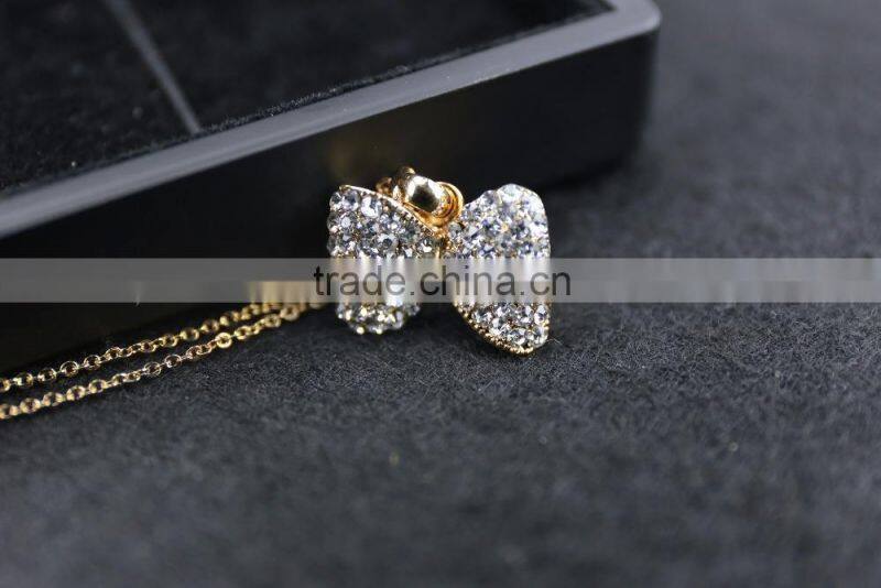 2015 New product cute bowknot pendant necklace China jewelry wholesale