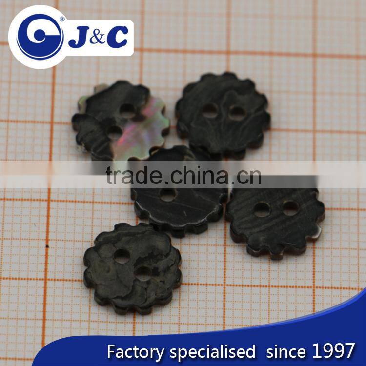 bespoke raw flower shape brown lip shell button for coat