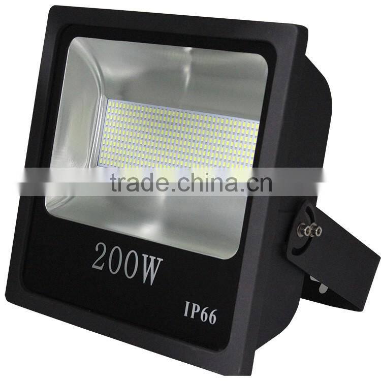 CE RoHS certificated aluminum IP66 projector SMD 200watt outdoor lighting led flood light