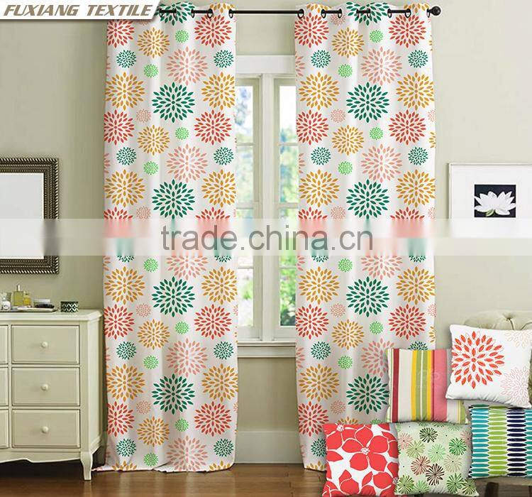 Dolly Fabric Printed Partysu Flower Pattern Window Curtains