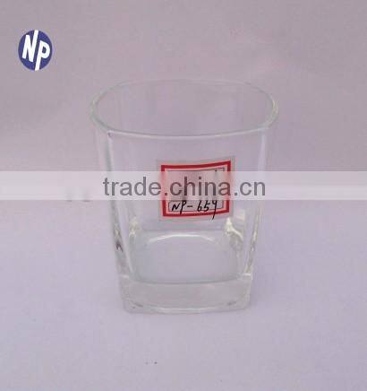 unbreakable squared shaped transparent glass drinking cups