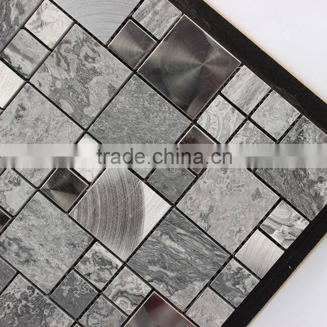 Stainless steel stone mosaic tile
