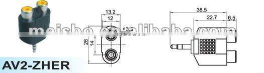 Universal feamel rca phono plug to f jack adapter