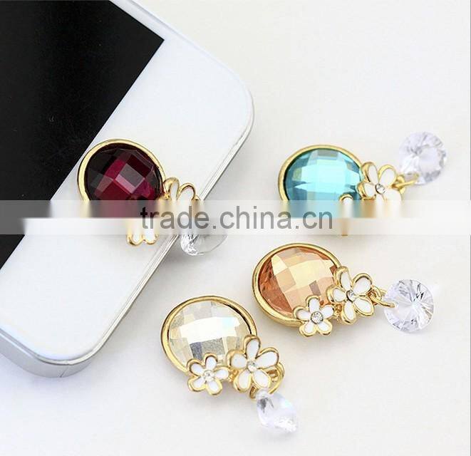Fashion Rhinestone Flower for iphone 5 home button sticker