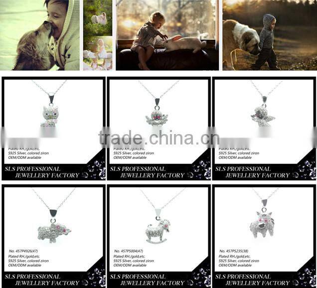 Sex fox head shape pendant ,925 silver fox pendant ,Rhodium plated a head of fox fashion in 2015 style