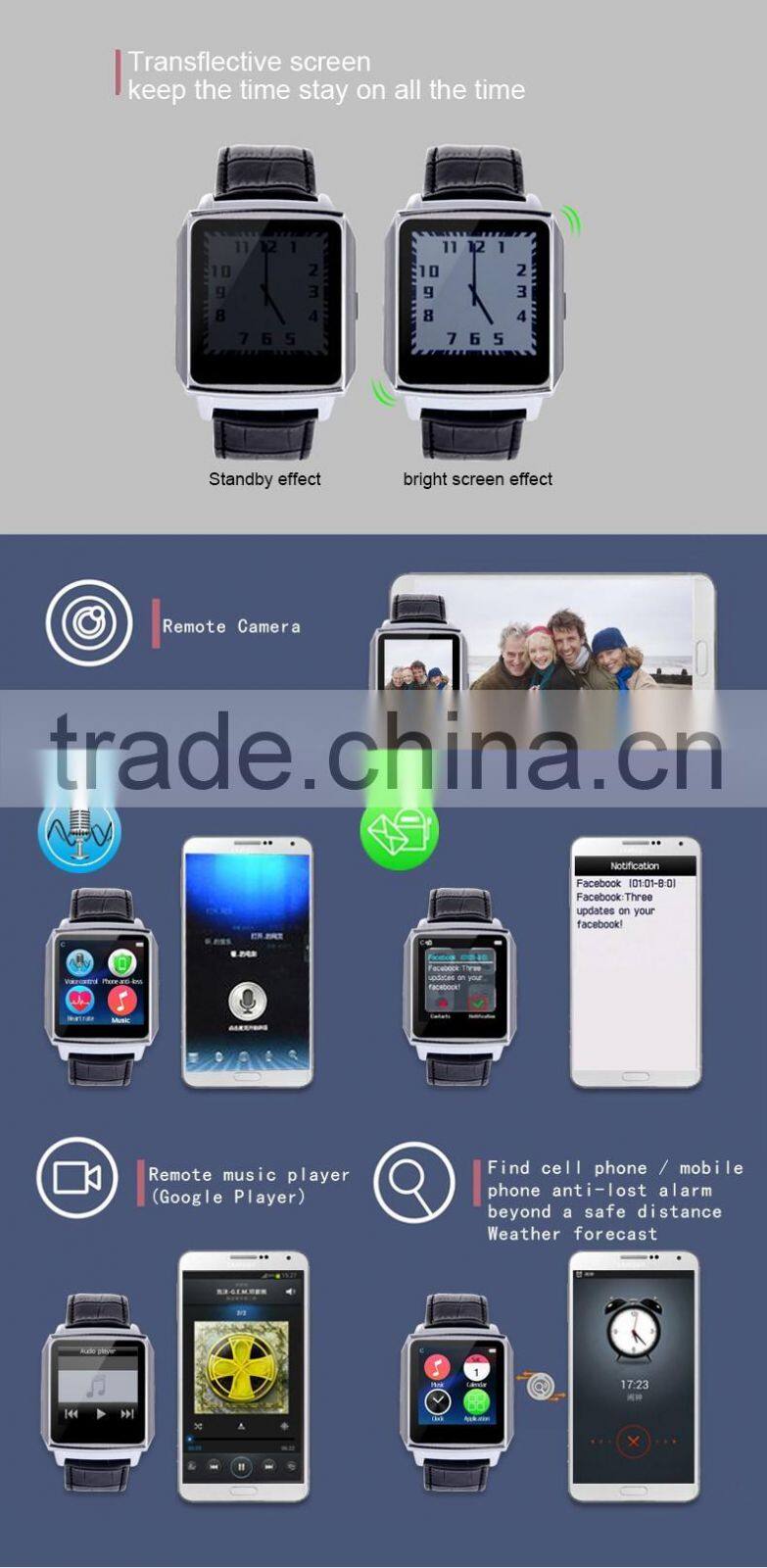 2016 Hot Bluetooth Smart Watch Wrist Watch U Smartwatch For Samsung S4/note2/3 Htc Lg Xiaomi Android Smart Phones