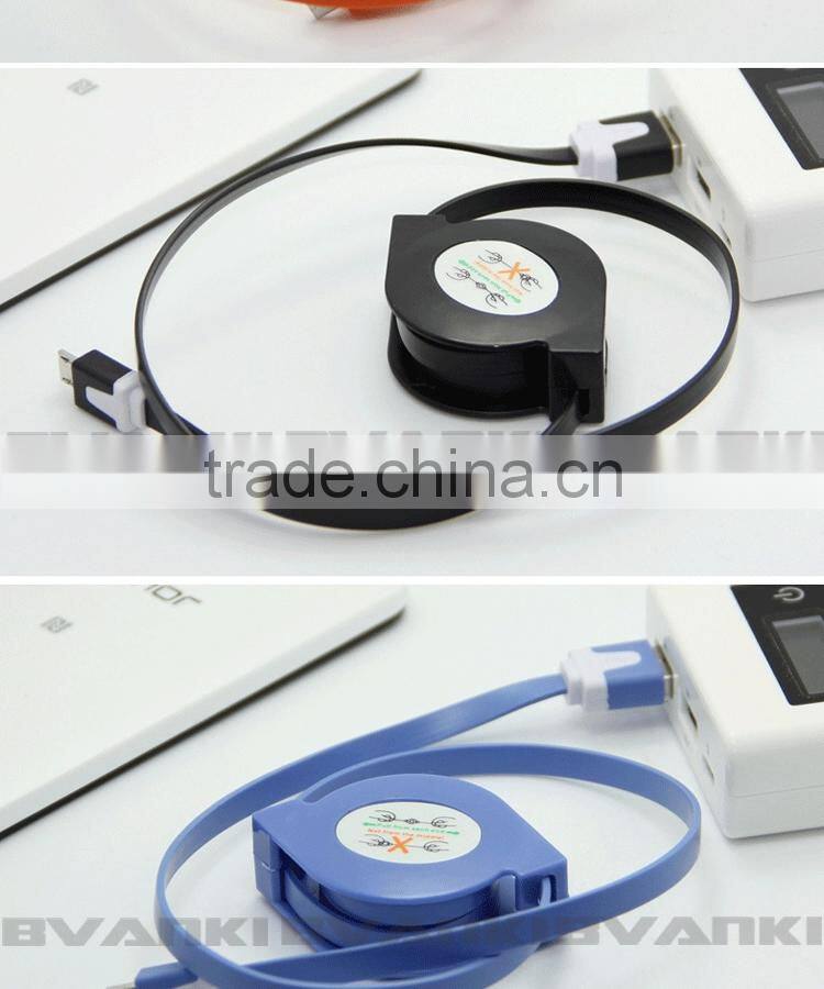 2016 new premium high quality retractable micro usb data cable sync data and charging usb cable for samsung and iPhone 6s/6splus