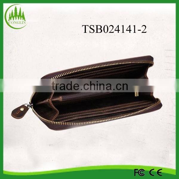 hot sale vintage luxury mens clutch bag cow hide full grain leather long wallets