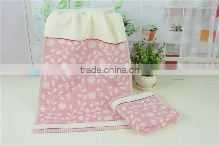 100% Cotton Jacquard Towel The leaves pattern design face towel