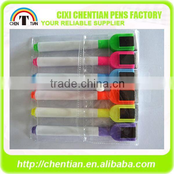 Non-Toxic Dry Erase White Board Marker Pen With Eraser For Home, School Or Office