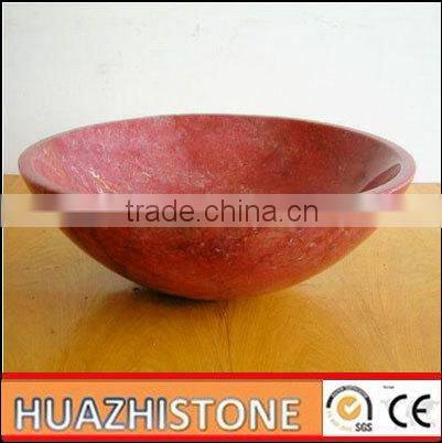 European style red travertine wash basin colour