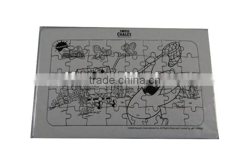 Cartoon Puzzle with Crayon for Children