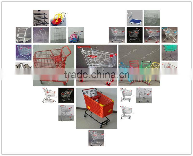 High quality Supermarket zinc plated shopping trolley for folding /shopping cart