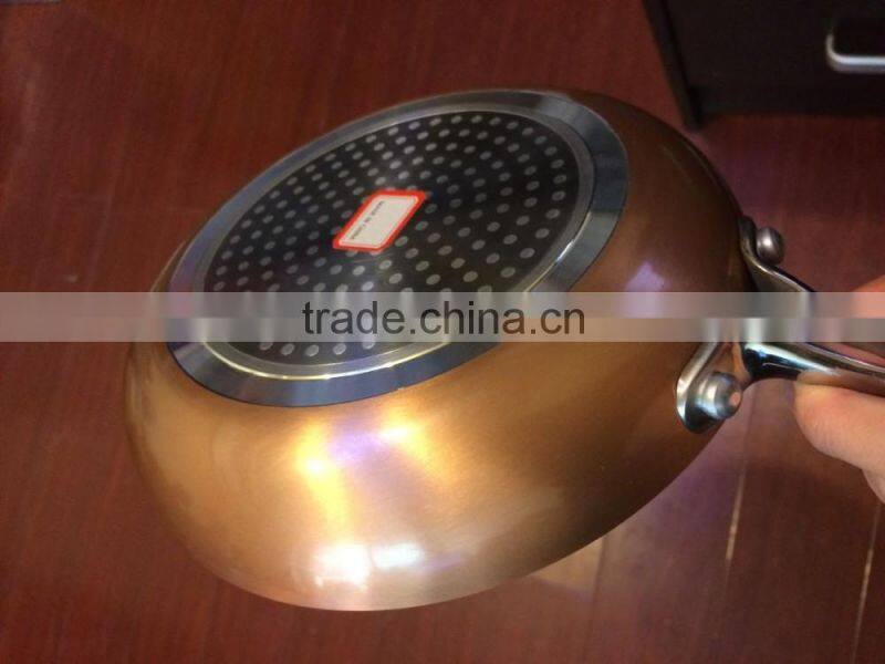 Copper Aluminum Non-stick Press Ceramic Cookware Set Kitchen Used Fry Egg Pizza Pan Skillet S/S Handle