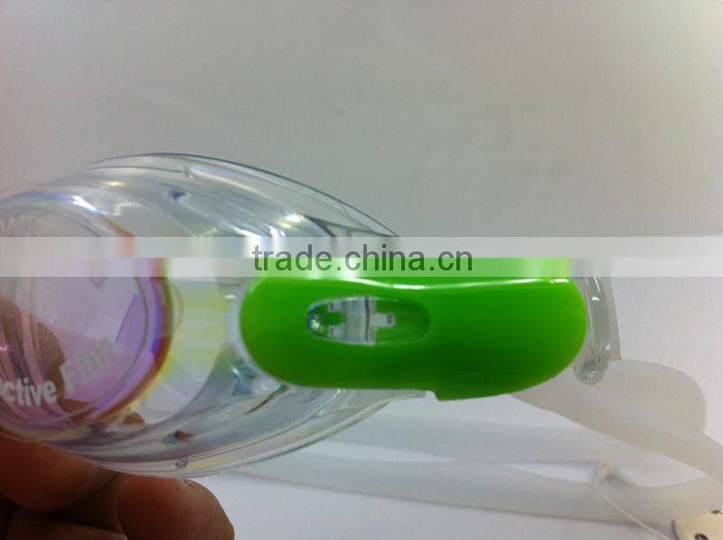 Custom competition swimming goggles in blue lens , triathlon swimming goggles , waterproof swimming goggles