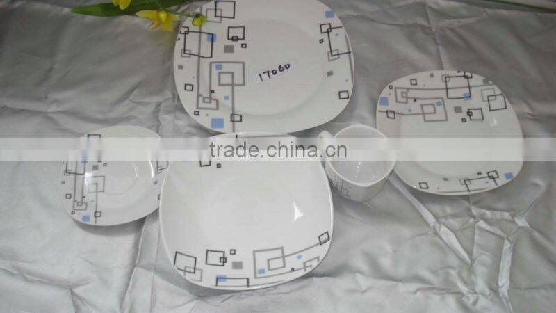 Hot sell ceramic round dinner set with balloon decal for wholesale