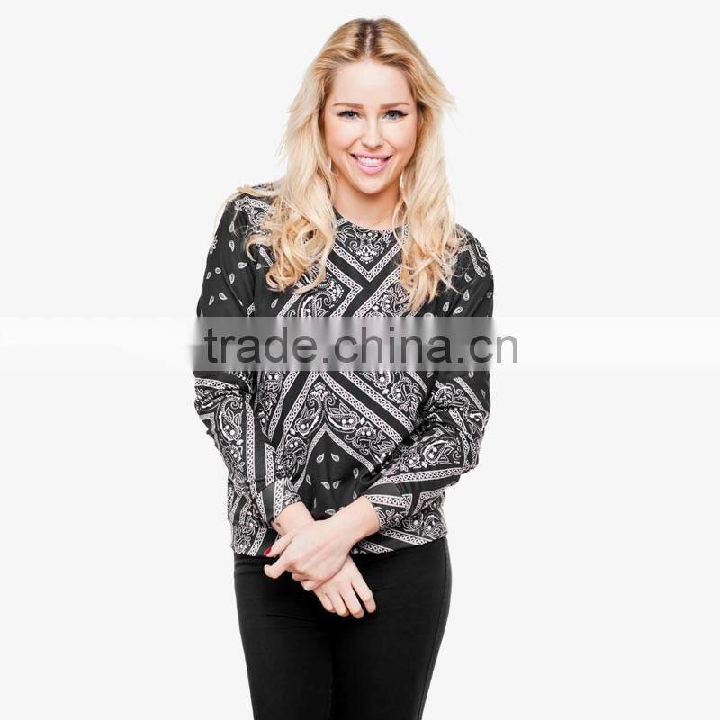 wholesale crew neck custom 3d printing sweatshirt no minimum