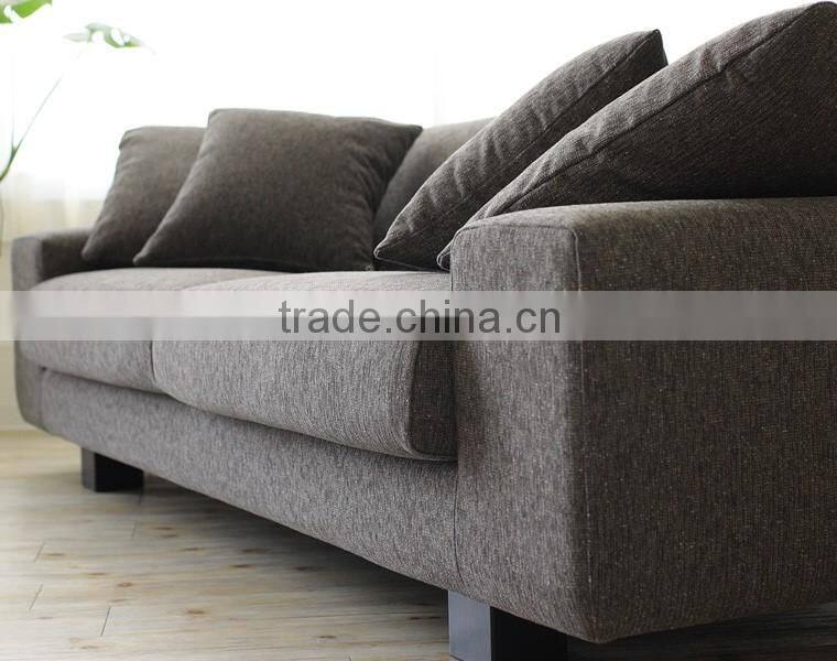 Simple Design Fabric Scatter Back Three Seat Sofa