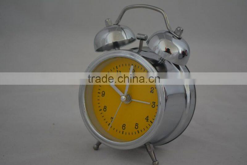 best selling metal mini cool silver desktop clock with interactive clock face for home decoration