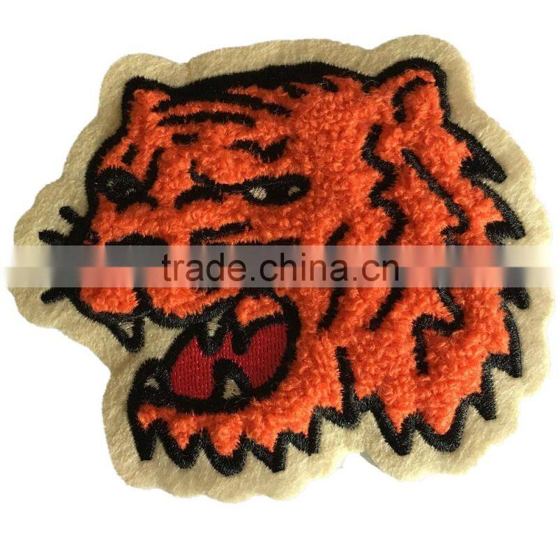 Custom Made Personalized Cheap Embroidery tiger Chenille Patches