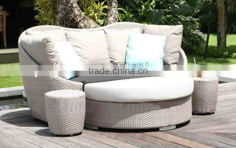 plastic rattan aluminum beach bed