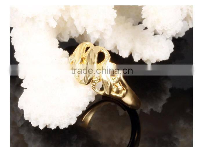 2016 brass fashion 18K gold plated jewellery infinity symbol ring