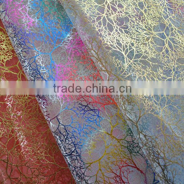printed organza fabric/glitter organza fabric/ bronzing organza fabric