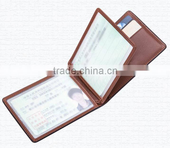 waterproof pu leather id card holder,leather name badge holder work License case