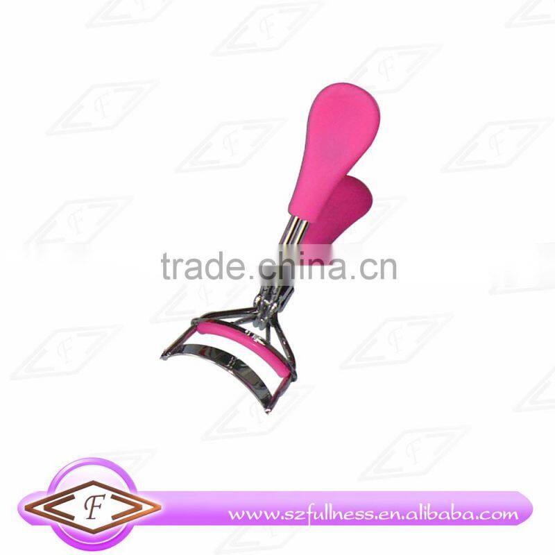 high quality professional eyelash curler with silicon handle and pad in neon color cosmetic eyelash curler