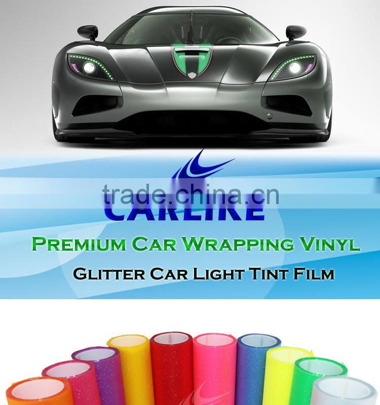 CARLIKE Glitter Pink Headlight Self Adhesive Vinyl Film For Car