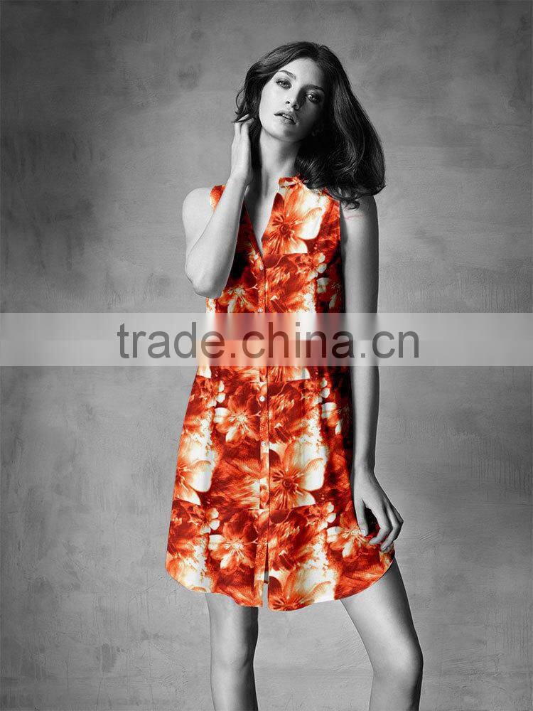 2016 new print fabric flowers fabric material for making dresses