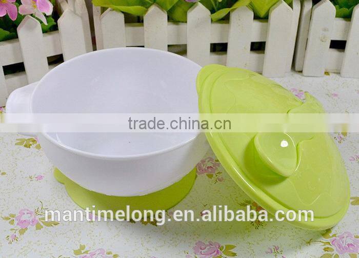 sucker bowl skid baby special suction wall bowl binaural bowl with cover and spoon 3 colors optional