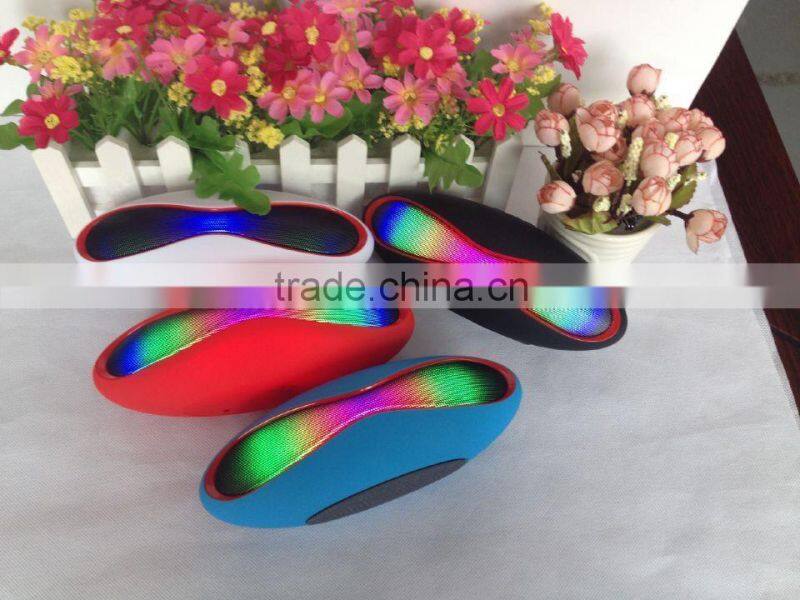 2016 new products in china pusle led light portable colorful wireless olive shape speaker bluetooth for iphone 6