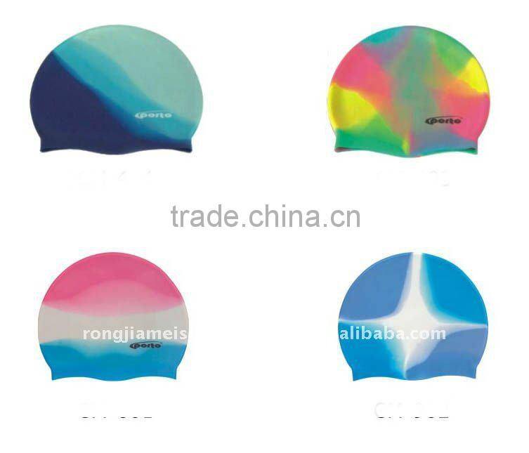 Hot sales! printing silicone swim cap ,funny silicone swimming cap