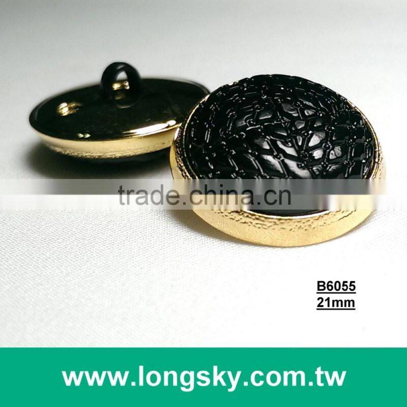 (#B6057) two holes gold plating white rim two parts assembled white garment plastic button