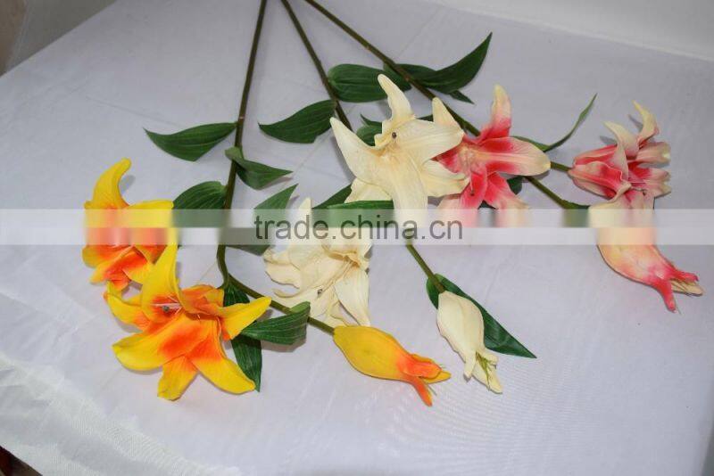 artificial foam flower lily tree made from artificial flower mold three heads