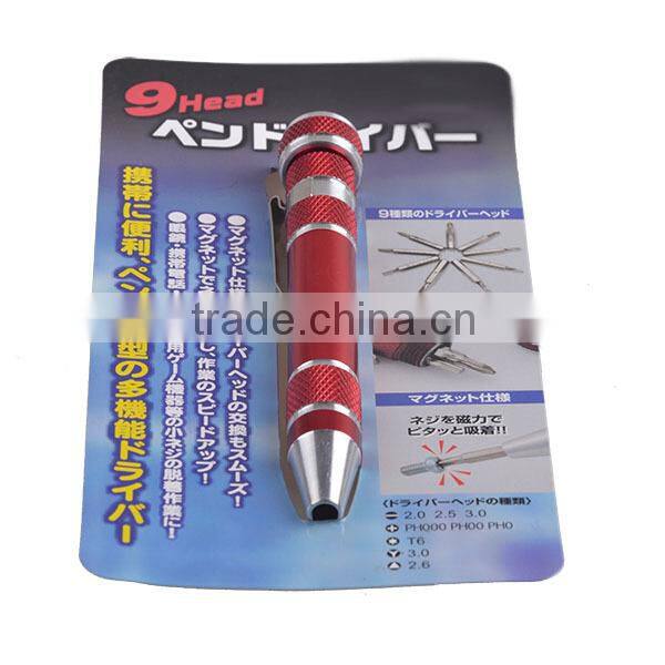 screwdriver pen 9 Head screwdriver set pen shape