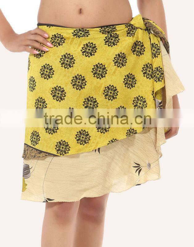 Indian Fine Quality Sari Silk Wrap Skirt At Best Price