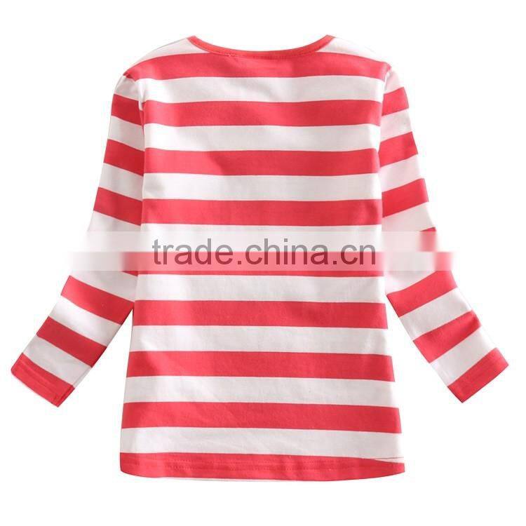 (F4565) factory girls t shirts animal embroidery children's t shirts girls clothes autumn spring nova kids clothes