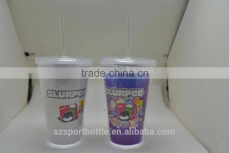 Double Layers Magic Hot & Cold Drinks Cups with Color Changing Functions