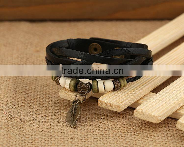 European and American punk bracelet jewelry wholesale fringed owl olive new handmade DIY woven multilayer Fashion charm bracelet