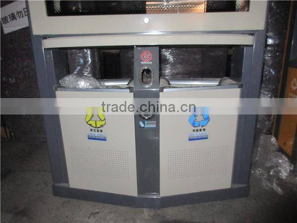 New arrival stainless steel street light advertising light box galvanized steel garbage bin