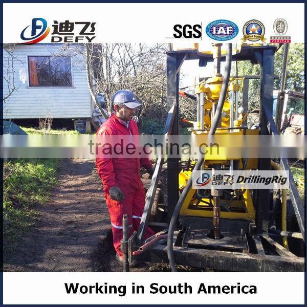 Hydraulic type 200m well drilling machine trailer mounted